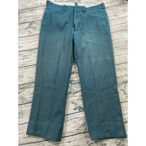 Gander Mountain Vtg 60s 70s Wool Hunting Pants (35x27.5) Green Outdoor Talon Zip